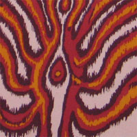 Printed Charmeuse, 45" - Ethnic Ikat, Pink / Rust 011B - 8004-2 Printed Charmeuse, 45" - Ethnic Ikat, Pink / Rust 011B - 8004-2