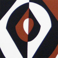 Printed Charmeuse, 45" - Bold Modern, Brown / Black on White 011B - 8011-1 Printed Charmeuse, 45" - Bold Modern, Brown / Black on White 011B - 8011-1