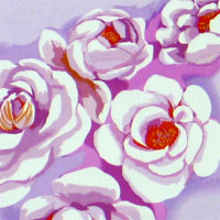 Printed Charmeuse, 45" - Bed of Roses, Pink / Lavender 011B - 9217-4 Printed Charmeuse, 45" - Bed of Roses, Pink / Lavender 011B - 9217-4
