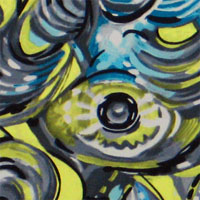 Printed Charmeuse, 16mm, 45" - Modern Matrix, Turquoise / Yellow 11JP - 1040-1 Printed Charmeuse, 16mm, 45" - Modern Matrix, Turquoise / Yellow 11JP - 1040-1