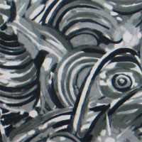 Printed Charmeuse, 16mm, 45" - Modern Matrix, Black / Grey 11JP - 1040-2 Printed Charmeuse, 16mm, 45" - Modern Matrix, Black / Grey 11JP - 1040-2