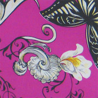 Printed Charmeuse, 16mm, 45" - Go Ask Alice, Pink Carnation 11JP - 1049-2 Printed Charmeuse, 16mm, 45" - Go Ask Alice, Pink Carnation 11JP - 1049-2