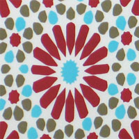Printed Charmeuse, 16mm, 45" - Tiles, Birick / Aqua / Taupe 11JP - 1109-1 Printed Charmeuse, 16mm, 45" - Tiles, Birick / Aqua / Taupe 11JP - 1109-1