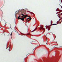 Printed Chiffon, 6mm, 45" - Lilac and Poppy, Brick / Coral / Black on White 24MP - 9210-3 Printed Chiffon, 6mm, 45" - Lilac and Poppy, Brick / Coral / Black on White 24MP - 9210-3