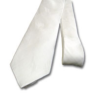 Tie 3 1/4" , white, "Brushed Lines" Jacquard 144-5